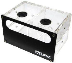 XSPC DUAL SPLIT BAY RESERVOIR FOR 5 1/4 INCH, ALU FRONT