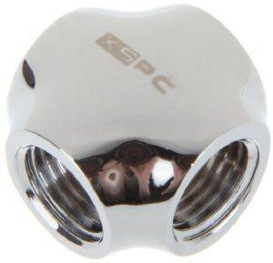 XSPC G1/4\'\' 4 WAY FITTING CHROME