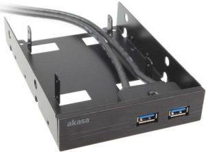 AKASA AK-HDA-06BKV2 2.5\'\' SSD & HDD TO 3.5\'\' BAY ADAPTER WITH 2-PORTS USB3.0