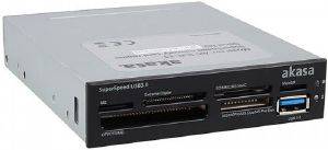 AKASA AK-ICR-13 6-PORT USB3.0 SUPERSPEED MEMORY CARD READER 3.5\'\' BLACK AKASA AK-ICR-13 6-PORT USB3.0 SUPERSPEED MEMORY CARD READER 3.5\'\' BLACK