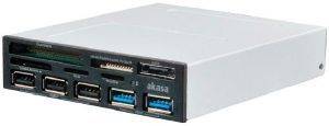 AKASA AK-ICR-16 5-PORT USB2.0 CARD READER WITH ESATA AND USB PANEL 3.5\'\' BLACK