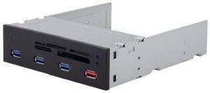 SILVERSTONE FP56 5.25\'\' CARD READER WITH USB3.0/2X2.5\'\' HDD BLACK WITH EXTRA WHITE/SILVER PANEL SILVERSTONE FP56 5.25\'\' CARD READER WITH USB3.0/2X2.5\'\' HDD BLACK WITH EXTRA WHITE/SILVER PANEL
