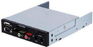 SILVERSTONE FP35B 3.5\'\' DEVICE BAY CARD READER WITH I/O PORTS BLACK WITH EXTRA SILVER PANEL SILVERSTONE FP35B 3.5\'\' DEVICE BAY CARD READER WITH I/O PORTS BLACK WITH EXTRA SILVER PANEL