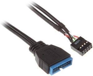 AKASA AK-CBUB19-10BK INTERNAL USB3.0 TO INTERNAL USB2.0 ADAPTER CABLE 15CM