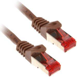 INLINE PATCH CABLE S/FTP CAT.6 RJ45 0.5M BROWN