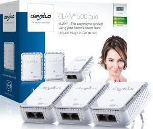 DEVOLO DLAN 500 DUO NETWORK KIT 3 ADAPTERS