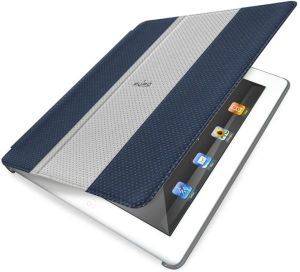 PURO BOOKLET COVER IPAD 2/NEW IPAD \'\'GOLF\'\' BLUE/ICE SILVER LOGO