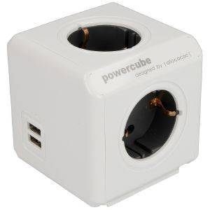 POWERCUBE POWERCUBE EXTENDED USB ΠΟΛΥΠΡΙΖΟ 4 ΘΕΣΕΩΝ ΛΕΥΚΟ/ΓΚΡΙ