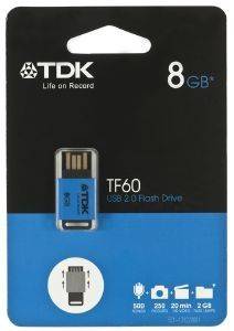 TDK T79225 TF60 8GB USB2.0 FLASH DRIVE BLUE