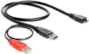 DELOCK 82909 CABLE USB3.0-A MALE TO USB3.0-MICRO B MALE + USB2.0-A MALE