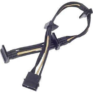 SILVERSTONE PP07-BTSBG 4-PIN MOLEX TO 4XSATA CABLE 300MM BLACK/GOLD