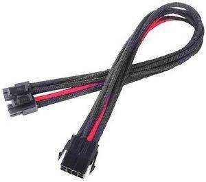 SILVERSTONE PP07-EPS8BR EPS 8-PIN TO EPS/ATX 4+4-PIN CABLE 300MM BLACK/RED
