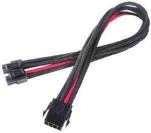 SILVERSTONE PP07-EPS8BR EPS 8-PIN TO EPS/ATX 4+4-PIN CABLE 300MM BLACK/RED SILVERSTONE PP07-EPS8BR EPS 8-PIN TO EPS/ATX 4+4-PIN CABLE 300MM BLACK/RED