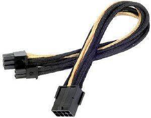 SILVERSTONE PP07-PCIBG PCI 8-PIN TO PCIE 6+2-PIN CABLE 250MM BLACK/GOLD SILVERSTONE PP07-PCIBG PCI 8-PIN TO PCIE 6+2-PIN CABLE 250MM BLACK/GOLD