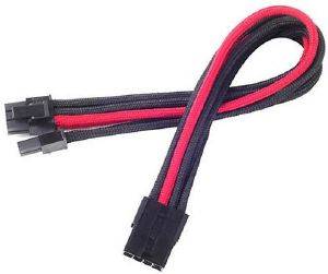 SILVERSTONE PP07-PCIBR PCI 8-PIN TO PCIE 6+2-PIN CABLE 250MM BLACK/RED SILVERSTONE PP07-PCIBR PCI 8-PIN TO PCIE 6+2-PIN CABLE 250MM BLACK/RED
