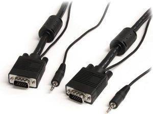 STARTECH COAX HIGH RESOLUTION MONITOR VGA VIDEO CABLE WITH AUDIO HD15 M/M 15M