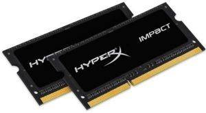 KINGSTON HX318LS10IBK2/8 8GB (2X4GB) SO-DIMM DDR3L CL10 HYPERX IMPACT BLACK DUAL CHANNEL KIT