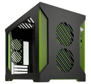 PARVUM SYSTEMS S2.0 MICRO-ATX CASE BLACK/GREEN