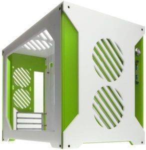 PARVUM SYSTEMS S2.0 MICRO-ATX CASE WHITE/GREEN