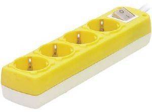 SAS 100-11-617 COLOURLINE 4-SOCKET POWER STRIP WITH CABLE YELLOW