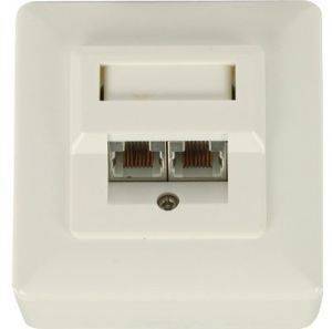VALUELINE VLCP89150I RJ45 WALL PLATE WITH 2XRJ45 SLOTS