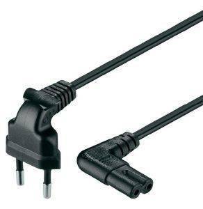 GOOBAY 97348 POWER SUPPLY CABLE EURO PLUG CEEE 7/16  DOUBLE NUT JACK IEC 60320 C7 1.5M BLACK