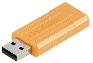 VERBATIM 49069 PINSTRIPE 16GB USB DRIVE VOLCANIC ORANGE