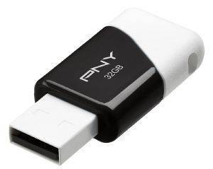 PNY PFD32GCOM-GE COMPACT ATTACHE 32GB USB2.0 FLASH DRIVE WHITE/BLACK PNY PFD32GCOM-GE COMPACT ATTACHE 32GB USB2.0 FLASH DRIVE WHITE/BLACK