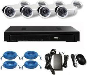 VANDSEC VK-A1104X13-P NVR KIT WITH 4XWATERPROOF IR BULLET CAMERAS 720P