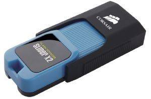 CORSAIR CMFSL3X2-64GB FLASH VOYAGER SLIDER X2 64GB USB3.0 FLASH DRIVE BLUE HOUSING