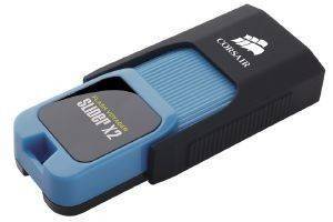 CORSAIR CMFSL3X2-32GB FLASH VOYAGER SLIDER X2 32GB USB3.0 FLASH DRIVE BLUE HOUSING