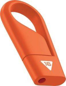 EMTEC HOOK 16GB D200 USB2.0 FLASH DRIVE ORANGE