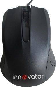 INNOVATOR BASIC WIRED USB OPTICAL MOUSE BLACK - RUBBER COATED