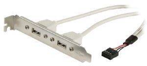 VALUELINE VLCP74800E0.50 USB2.0 BRACKET 2X USB 8-PIN FEMALE INTERNAL - 2X USB A BRACKET 0.5M VALUELINE VLCP74800E0.50 USB2.0 BRACKET 2X USB 8-PIN FEMALE INTERNAL - 2X USB A BRACKET 0.5M