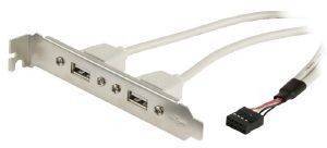 VALUELINE VLCP74800E0.50 USB2.0 BRACKET 2X USB 8-PIN FEMALE INTERNAL - 2X USB A BRACKET 0.5M