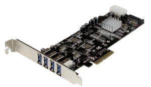 STARTECH 4 PORT DUAL BUS PCI EXPRESS SUPERSPEED USB 3.0 CARD ADAPTER WITH UASP,SATA/LP4 POWER