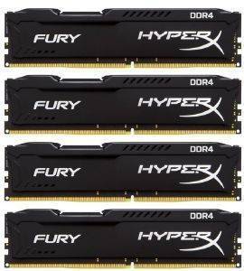 RAM KINGSTON HX426C15FBK4/32 32GB (4X8GB) DDR4 2666MHZ HYPERX FURY BLACK SERIES QUAD CHANNEL KIT