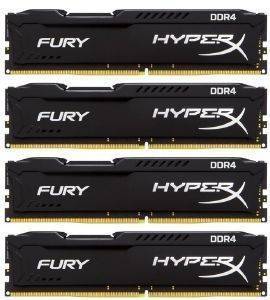 RAM KINGSTON HX426C15FBK4/32 32GB (4X8GB) DDR4 2666MHZ HYPERX FURY BLACK SERIES QUAD CHANNEL KIT