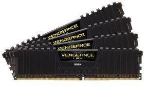 RAM CORSAIR CMK32GX4M4A2800C16 VENGEANCE LPX BLACK 32GB (4X8GB) DDR4 2800MHZ QUAD CHANNEL KIT