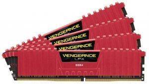 RAM CORSAIR CMK32GX4M4B3000C15R VENGEANCE LPX RED 32GB (4X8GB) DDR4 3000MHZ QUAD CHANNEL KIT