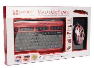 ������������ G-CUBE A4-GKSP-2305R MAD FOR PLAID X-SLIM MULTIMEDIA DESKTOP SET US LAYOUT RED