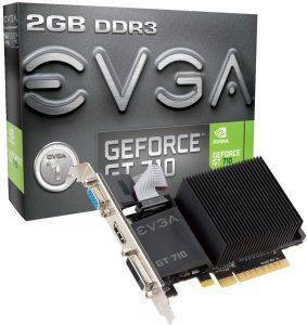 VGA EVGA GEFORCE GT710 2GB DDR3 DUAL SLOT PASSIVE PCI-E RETAIL