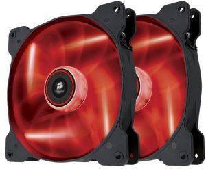 CORSAIR AIR SERIES SP140 LED RED HIGH STATIC PRESSURE 140MM FAN TWIN PACK