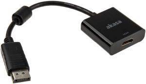 AKASA AK-CBDP06-20BK DISPLAYPORT ADAPTER TO HDMI SOCKET 4K BLACK