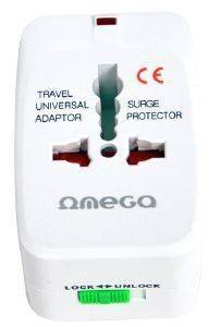 OMEGA OTRA1 UNIVERSAL POWER TRAVEL ADAPTER 4 IN 1 220-250V 