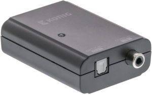 KONIG KNACO2500 DIGITAL AUDIO CONVERTER S/PDIF RCA FEMALE - TOSLINK OPTICAL FEMALE DARK GREY