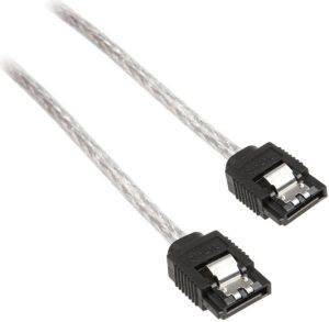 INLINE SATA III CABLE ROUND TRANSPARENT 0.3M