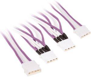 BITFENIX MOLEX TO 3X MOLEX ADAPTER 55 CM - SLEEVED VIOLET/WHITE/WHITE