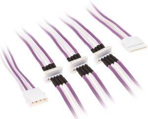 BITFENIX MOLEX TO 4X SATA ADAPTER 20 CM - SLEEVED VIOLET/WHITE/WHITE