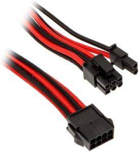 PHANTEKS 6+2-PIN PCIE EXTENSION 50CM SLEEVED BLACK/RED